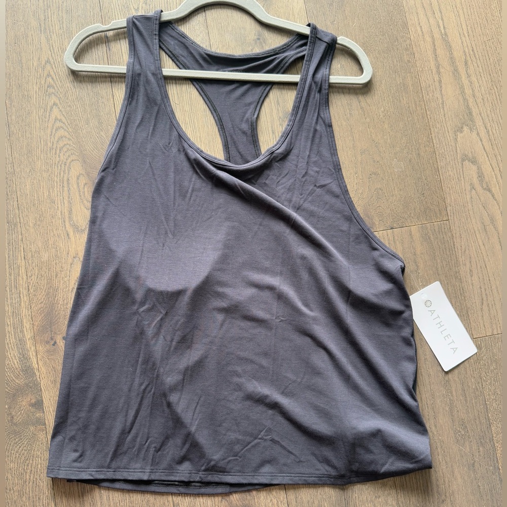 Athleta With Ease Sport Racerback Tank, Black, NWT, Size L
